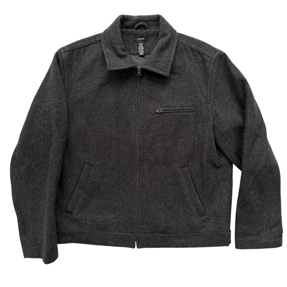 J CREW City Jacket Charcoal Night Gray Wool Blend Jacket XL - Picture 1 of 13